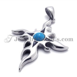 Pingente De Titânio Da Moda Com Zircônia Azul
