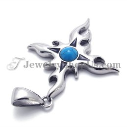 Pingente De Titânio Da Moda Com Zircônia Azul