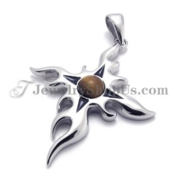 Pingente De Titânio Da Moda Com Zircônia Marrom