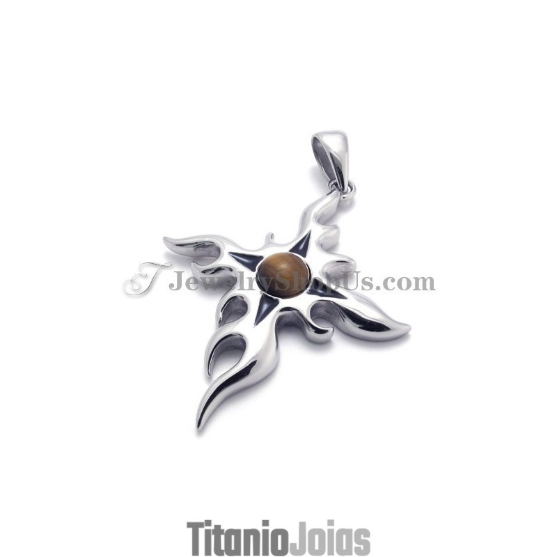 Pingente De Titânio Da Moda Com Zircônia Marrom Pingente De Titânio Da Moda Com Zircônia Marrom