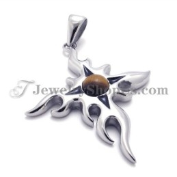 Pingente De Titânio Da Moda Com Zircônia Marrom