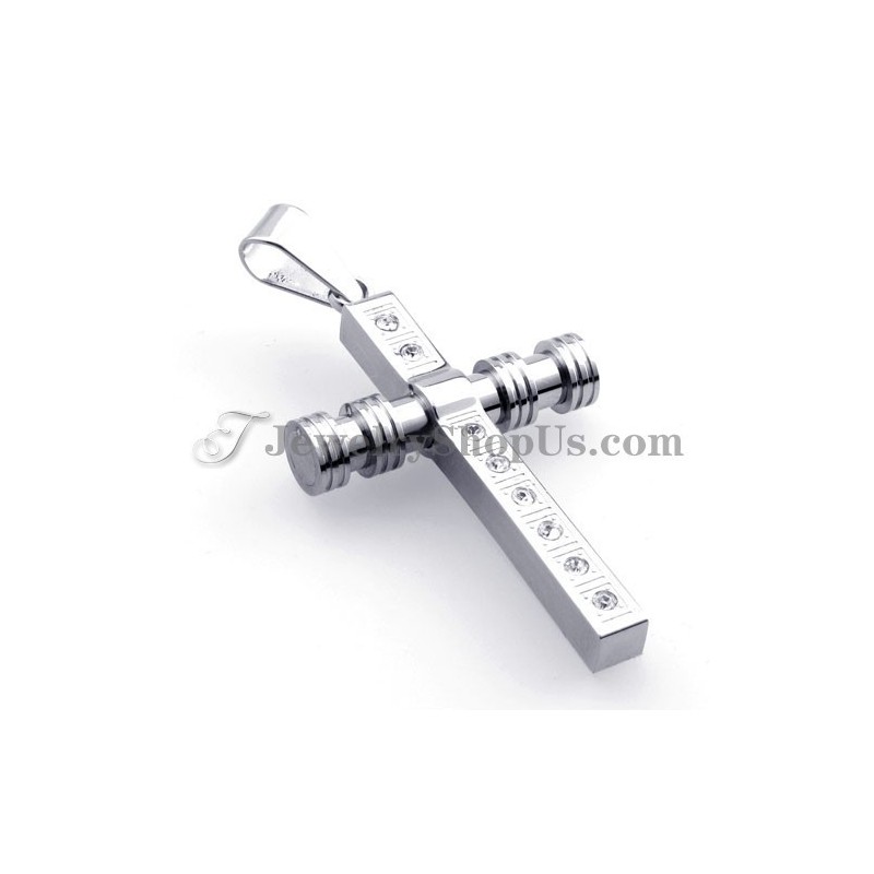 Lindo Pingente De Cruz De Titânio Com Strass Lindo Pingente De Cruz De Titânio Com Strass