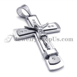 Pingente Clássico De Cruz De Jesus Em Titânio