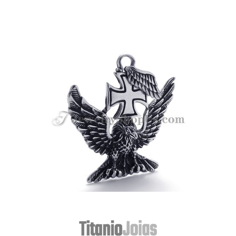 Pingente De Titânio Com Águia E Cruz Pingente De Titânio Com Águia E Cruz