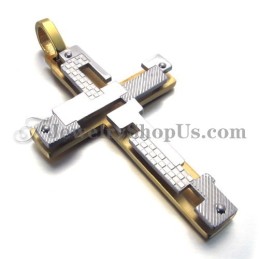 Pingente De Cruz De Titânio Dourado Da Moda