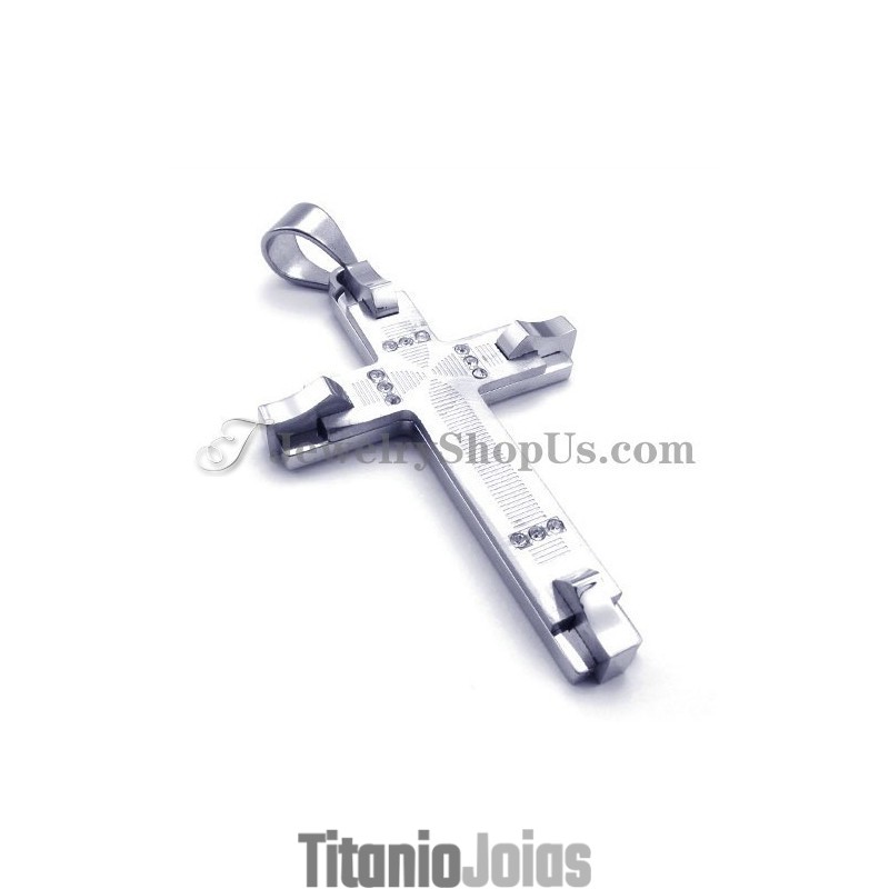 Lindo Pingente De Titânio Com Strass E Cruz Lindo Pingente De Titânio Com Strass E Cruz