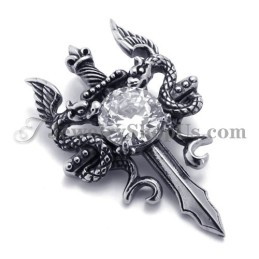 Pingente De Espada De Titânio Da Moda Com Zircônia