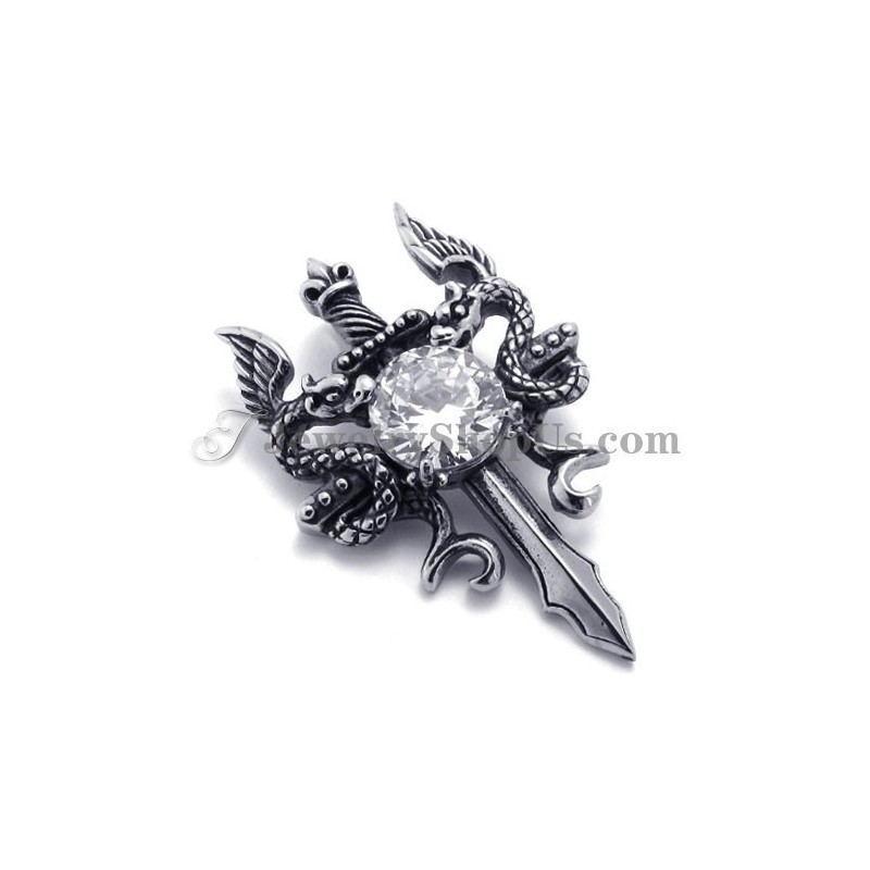 Pingente De Espada De Titânio Da Moda Com Zircônia