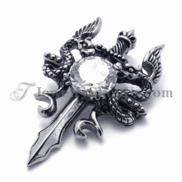 Pingente De Espada De Titânio Da Moda Com Zircônia