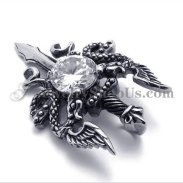 Pingente De Espada De Titânio Da Moda Com Zircônia