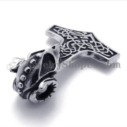 Pingente De Titânio Com Caveira E Cruz Da Moda