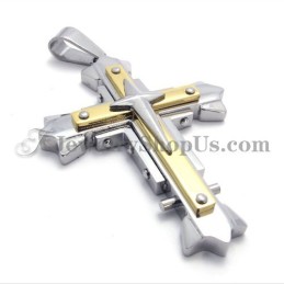 Elegante Pingente De Cruz De Titânio