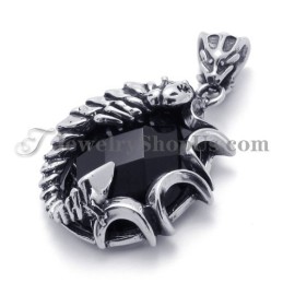 Pingente Elegante De Titânio Com Zircônia Preta