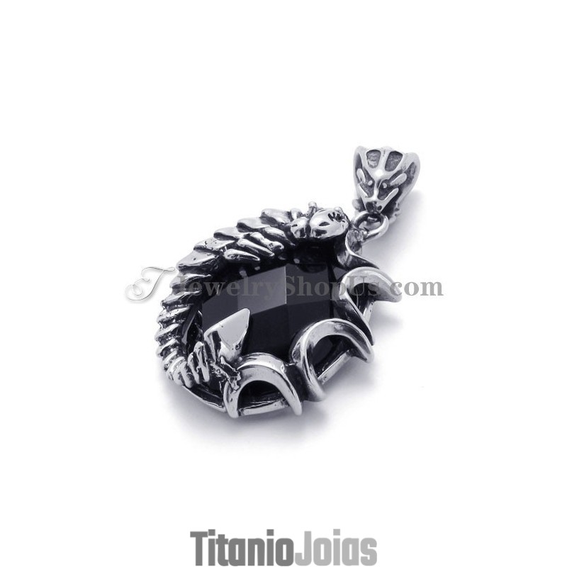 Pingente Elegante De Titânio Com Zircônia Preta Pingente Elegante De Titânio Com Zircônia Preta