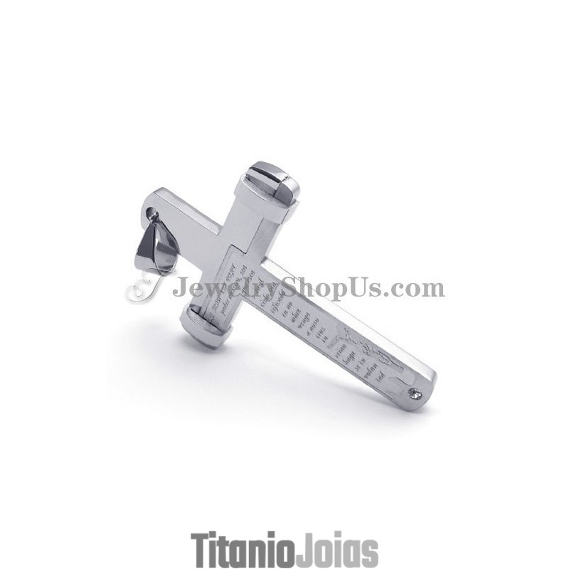 Pingente De Cruz Elegante De Titânio Com Strass Pingente De Cruz Elegante De Titânio Com Strass