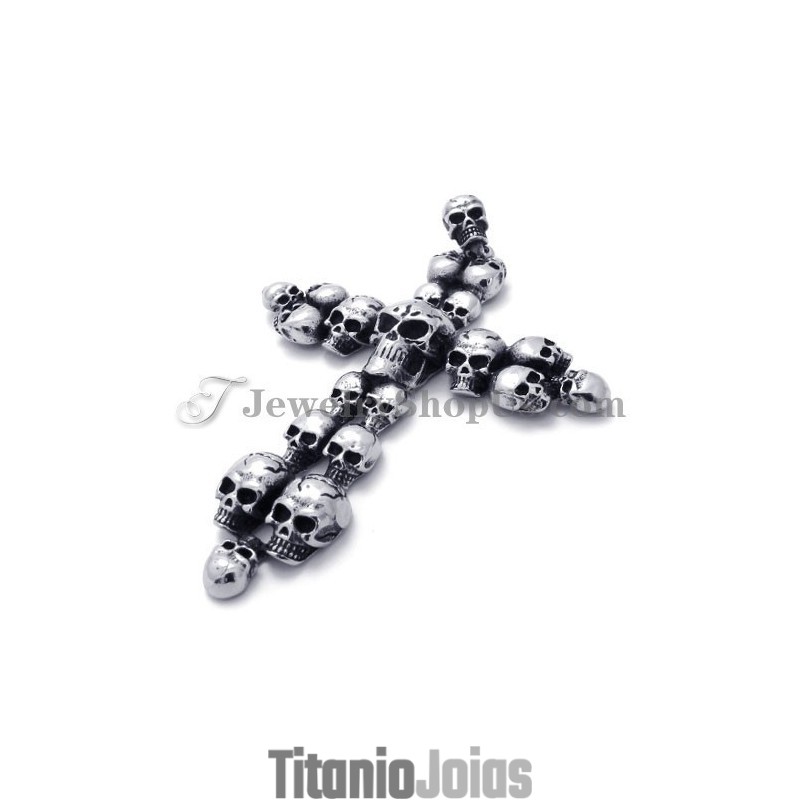 Pingente De Titânio Com Cruz De Caveira Da Moda Pingente De Titânio Com Cruz De Caveira Da Moda