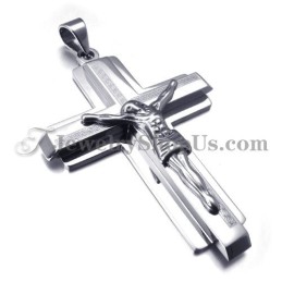 Pingente De Cruz De Jesus Em Titânio Da Moda