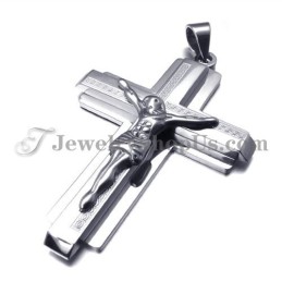 Pingente De Cruz De Jesus Em Titânio Da Moda
