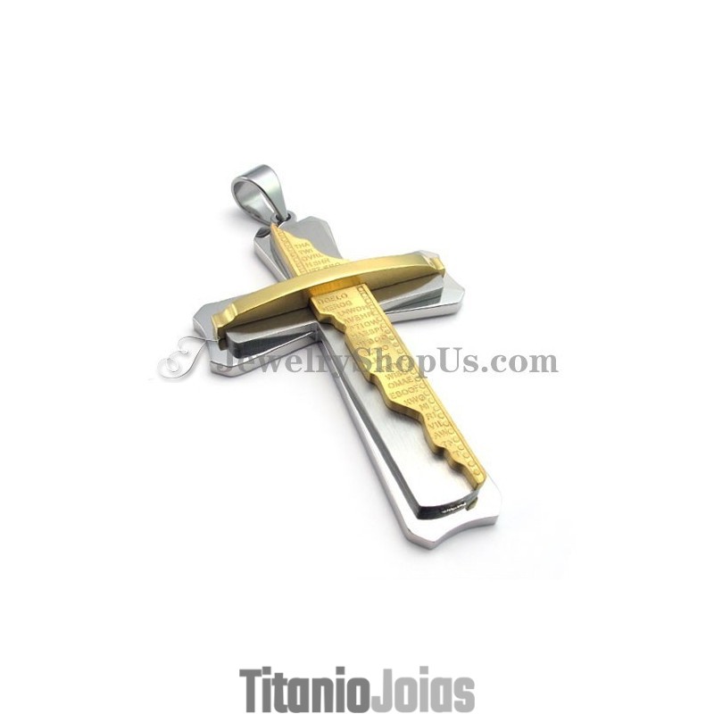 Lindo Pingente De Cruz De Titânio Dourado Lindo Pingente De Cruz De Titânio Dourado