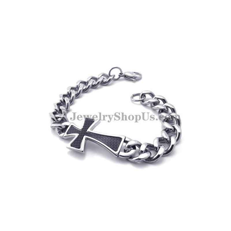 Pulseira De Titânio Com Cruz Da Moda Pulseira De Titânio Com Cruz Da Moda