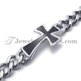 Pulseira De Titânio Com Cruz Da Moda