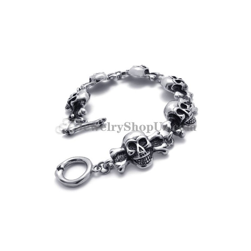 Pulseira De Caveiras De Titânio Da Moda Pulseira De Caveiras De Titânio Da Moda