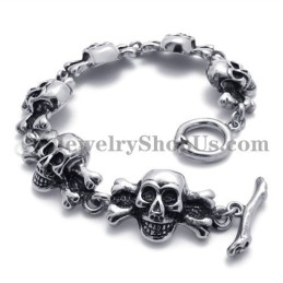 Pulseira De Caveiras De Titânio Da Moda
