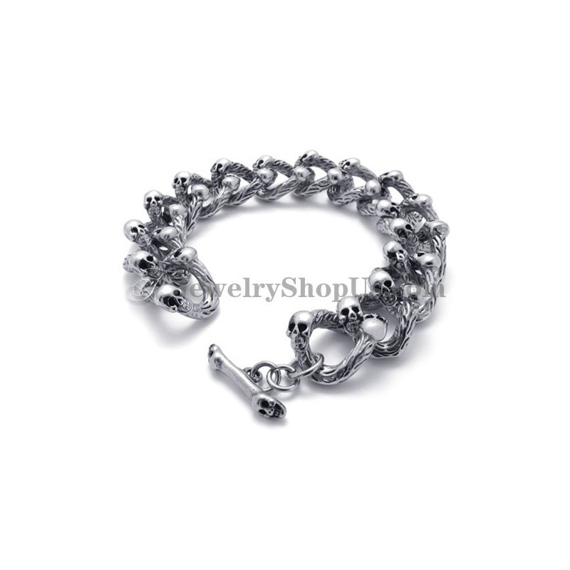 Pulseira De Caveiras De Titânio Da Moda Pulseira De Caveiras De Titânio Da Moda