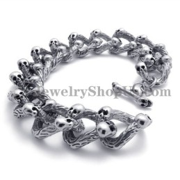 Pulseira De Caveiras De Titânio Da Moda