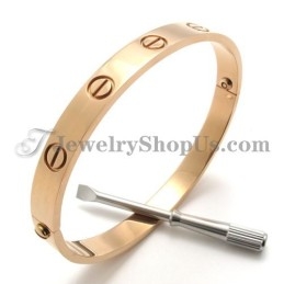 Linda Pulseira Masculina De Titânio Em Ouro Rosa