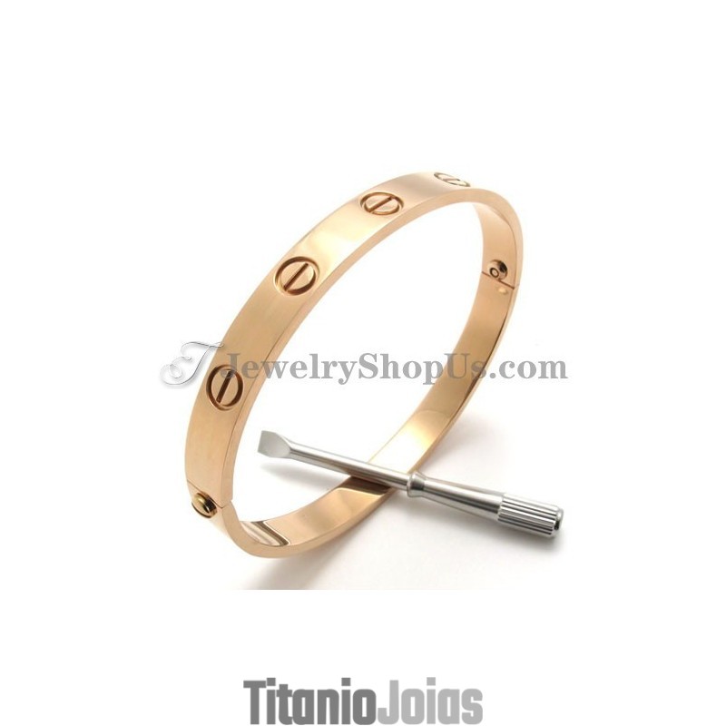 Linda Pulseira Masculina De Titânio Em Ouro Rosa Linda Pulseira Masculina De Titânio Em Ouro Rosa