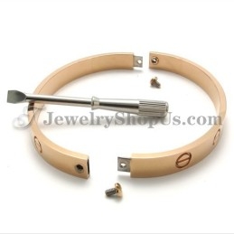 Linda Pulseira Masculina De Titânio Em Ouro Rosa
