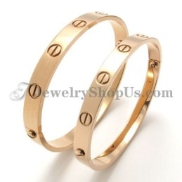 Linda Pulseira Masculina De Titânio Em Ouro Rosa