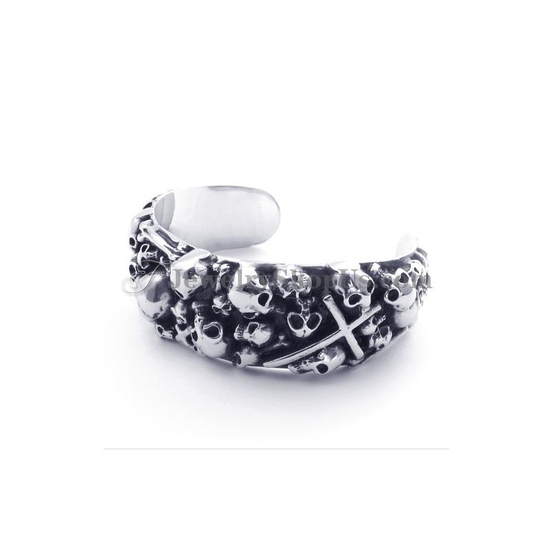 Pulseira De Caveiras De Titânio