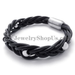 Pulseira De Couro Da Moda Com Titânio