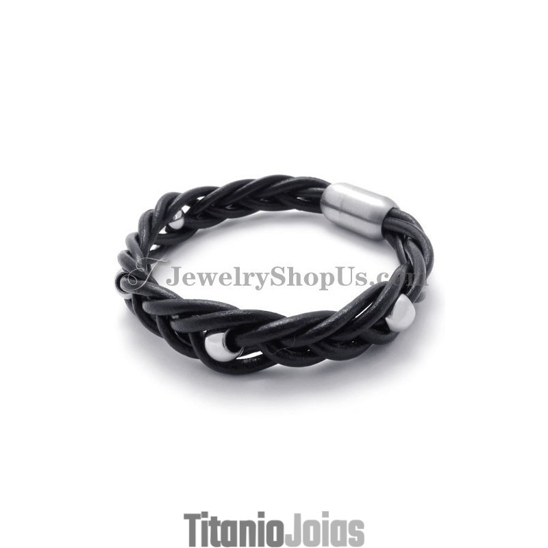 Pulseira De Couro Da Moda Com Titânio Pulseira De Couro Da Moda Com Titânio