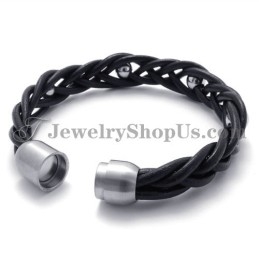Pulseira De Couro Da Moda Com Titânio