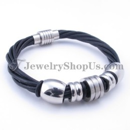 Pulseira De Couro De Titânio
