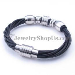 Pulseira De Couro De Titânio