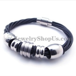 Pulseira De Couro De Titânio