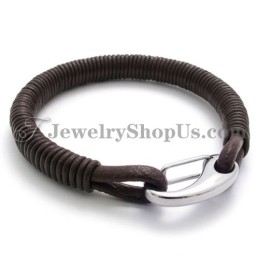 Pulseira De Couro De Titânio Da Moda