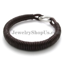 Pulseira De Couro De Titânio Da Moda