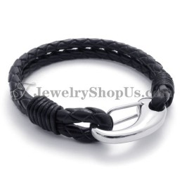 Pulseira Elegante De Couro De Titânio