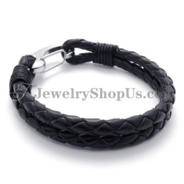 Pulseira Elegante De Couro De Titânio