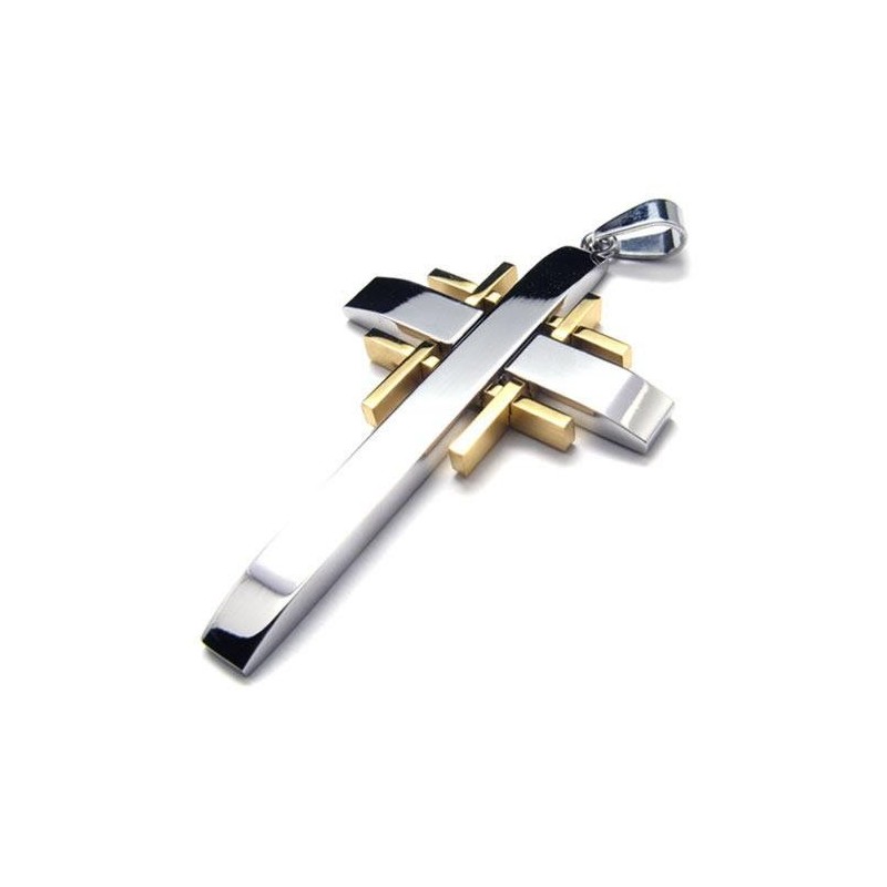 Colar Com Pingente De Cruz De Titânio Puro Masculino (Novo) Colar Com Pingente De Cruz De Titânio Puro Masculino (Novo)
