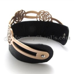 Linda Pulseira De Couro De Titânio