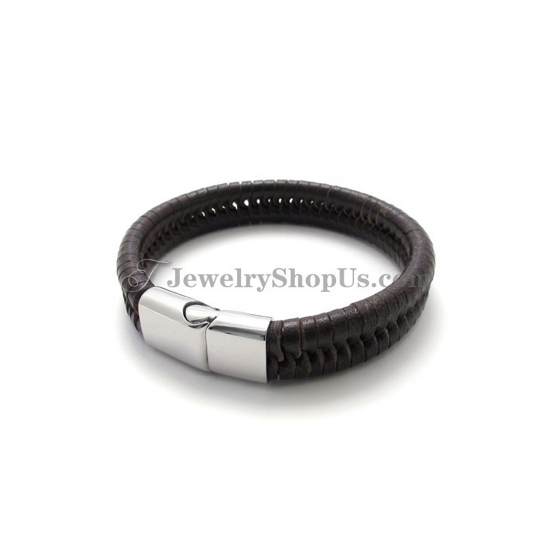 Elegante Titânio Marrom Com Pulseira De Couro Elegante Titânio Marrom Com Pulseira De Couro