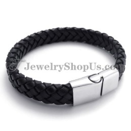Elegante Titânio Preto Com Pulseira De Couro