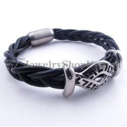 Pulseira De Couro De Titânio Da Moda