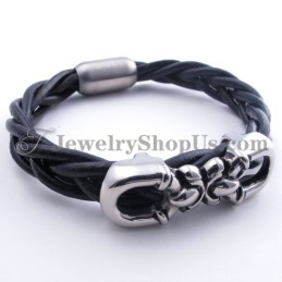 Pulseira De Couro De Titânio Da Moda